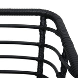 3 Piece Bistro Set Poly Rattan Black - Rear View