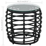 3 Piece Bistro Set Poly Rattan Black - Close-Up Angle