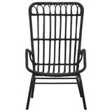 Garden Chair Poly Rattan Black - Front View