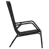 Garden Chair Poly Rattan Black - Side View