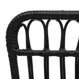 Garden Chair Poly Rattan Black - 45-Degree Angle