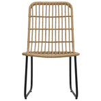 Garden Chairs 2 pcs Poly Rattan Oak