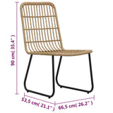 Garden Chairs 2 pcs Poly Rattan Oak - Low Angle