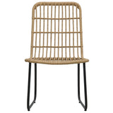 3 Piece Bistro Set Poly Rattan Oak - 45-Degree Angle