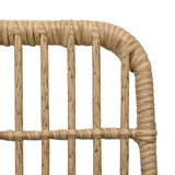 3 Piece Bistro Set Poly Rattan Oak - Rear View