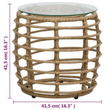 3 Piece Bistro Set Poly Rattan Oak - Close-Up Angle