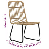 3 Piece Bistro Set Poly Rattan Oak