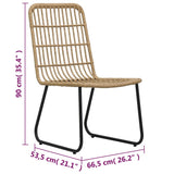 3 Piece Bistro Set Poly Rattan Oak - Low Angle