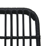Garden Chairs 2 pcs Poly Rattan Black - Rear View