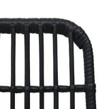 3 Piece Bistro Set Poly Rattan Black - Rear View