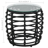 3 Piece Bistro Set Poly Rattan Black - Close-Up Angle