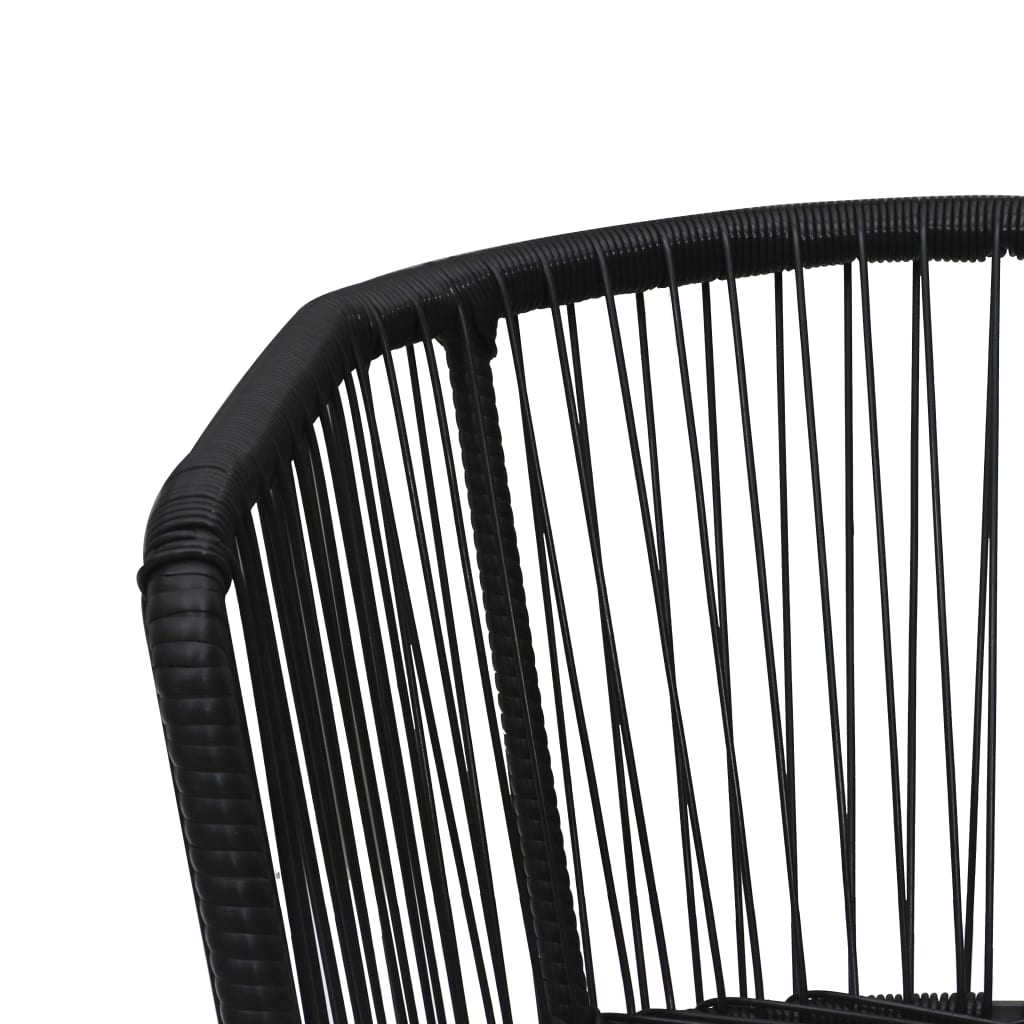 Garden Chairs 2 pcs with Cushions and Pillows PVC Rattan Black