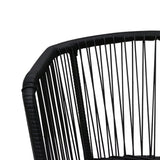 Garden Chairs 2 pcs with Cushions and Pillows PVC Rattan Black - Rear View