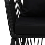 Garden Chairs 2 pcs with Cushions and Pillows PVC Rattan Black