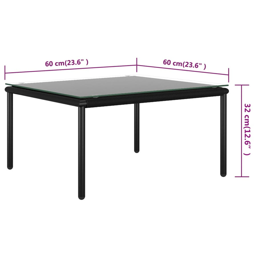 5 Piece Garden Lounge Set with Cushions Black PVC