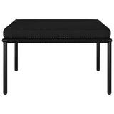 8 Piece Garden Lounge Set with Cushions Black PVC - 45-Degree Angle