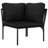 8 Piece Garden Lounge Set with Cushions Black PVC - Low Angle