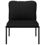 3 Piece Garden Lounge Set with Cushions Black PVC - Low Angle
