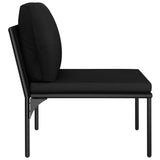 3 Piece Garden Lounge Set with Cushions Black PVC - Extra Image
