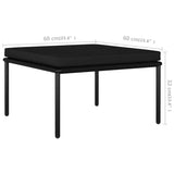 3 Piece Garden Lounge Set with Cushions Black PVC - Extra Image