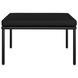 3 Piece Garden Lounge Set with Cushions Black PVC - Rear View