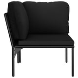 3 Piece Garden Lounge Set with Cushions Black PVC - Extra Image
