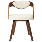 Dining Chairs 4 pcs Cream Bent Wood and Faux Leather