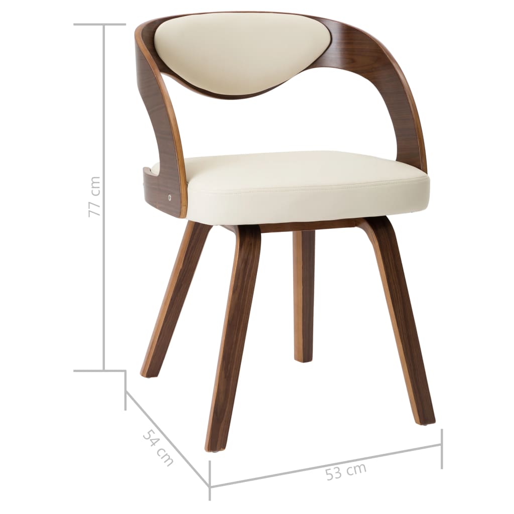 Dining Chairs 4 pcs Cream Bent Wood and Faux Leather