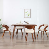 Dining Chairs 4 pcs Cream Bent Wood and Faux Leather