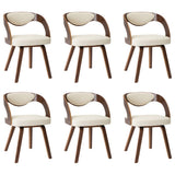 Dining Chairs 6 pcs Cream Bent Wood and Faux Leather