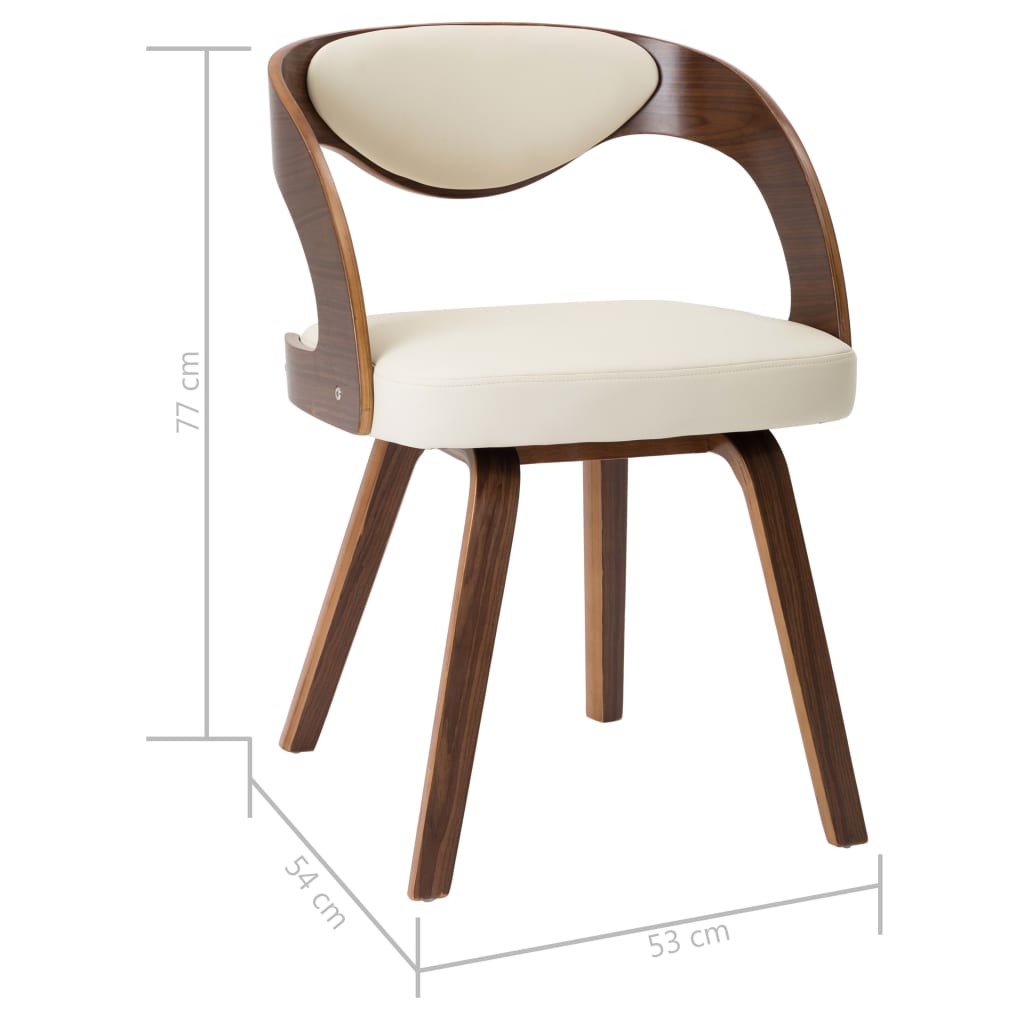 Dining Chairs 6 pcs Cream Bent Wood and Faux Leather