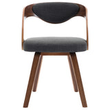 Dining Chairs 6 pcs Dark Grey Bent Wood and Fabric
