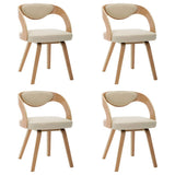 Dining Chairs 4 pcs Cream Bent Wood and Faux Leather