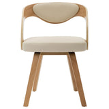 Dining Chairs 4 pcs Cream Bent Wood and Faux Leather