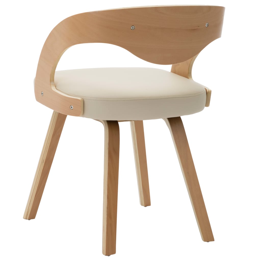 Dining Chairs 4 pcs Cream Bent Wood and Faux Leather