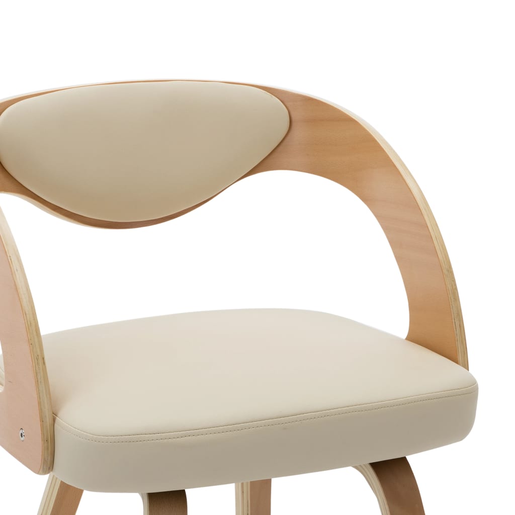 Dining Chairs 4 pcs Cream Bent Wood and Faux Leather