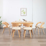 Dining Chairs 6 pcs Cream Bent Wood and Faux Leather