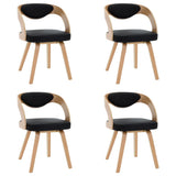 Dining Chairs 4 pcs Black Bent Wood and Faux Leather