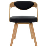 Dining Chairs 4 pcs Black Bent Wood and Faux Leather