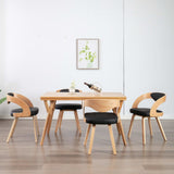 Dining Chairs 4 pcs Black Bent Wood and Faux Leather