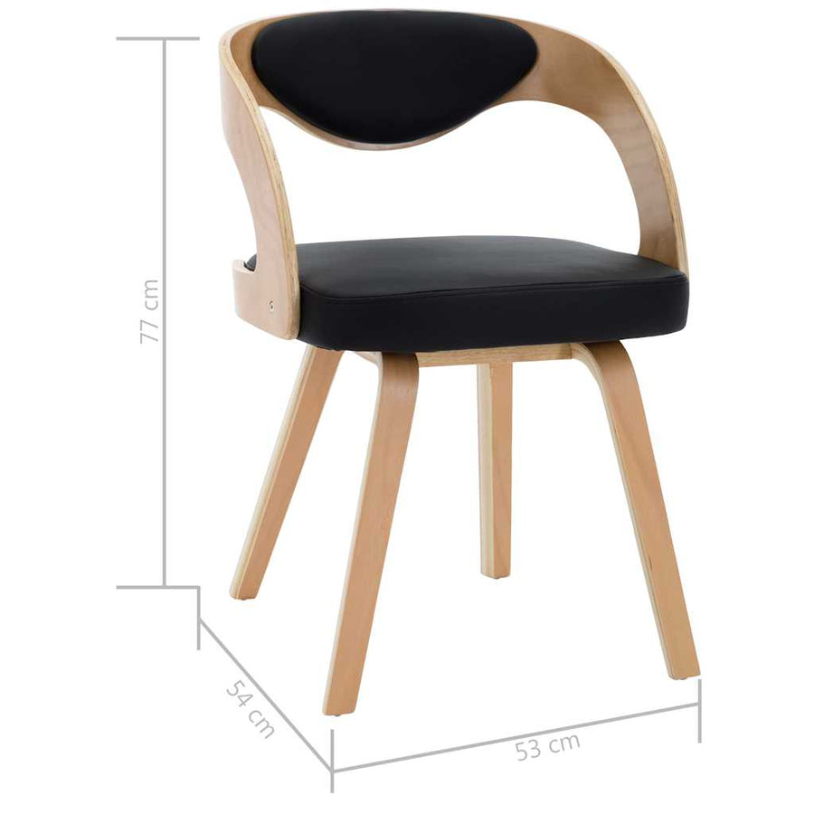 Dining Chairs 6 pcs Black Bent Wood and Faux Leather