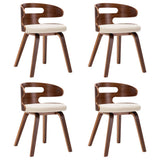 Dining Chairs 4 pcs Cream Bent Wood and Faux Leather