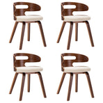 Dining Chairs 4 pcs Cream Bent Wood and Faux Leather