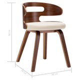 Dining Chairs 4 pcs Cream Bent Wood and Faux Leather