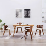 Dining Chairs 4 pcs Cream Bent Wood and Faux Leather