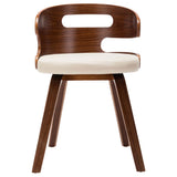 Dining Chairs 6 pcs Cream Bent Wood and Faux Leather