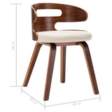 Dining Chairs 6 pcs Cream Bent Wood and Faux Leather - Close-Up Angle