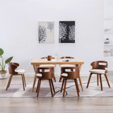 Dining Chairs 6 pcs Cream Bent Wood and Faux Leather
