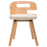 Dining Chairs 4 pcs Cream Bent Wood and Faux Leather