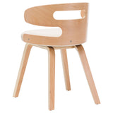 Dining Chairs 4 pcs Cream Bent Wood and Faux Leather - 45-Degree Angle